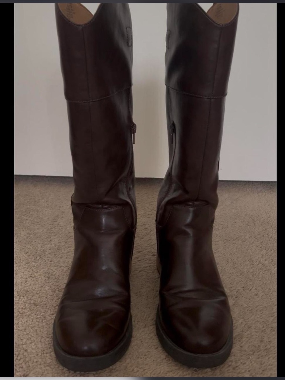 Crown Vintage Over-the-Knee Leather Boots - Dark Brown